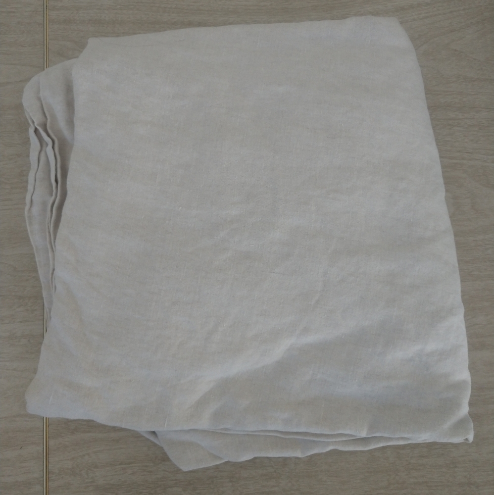 Queen 100% linen flat sheet Pottery Barn